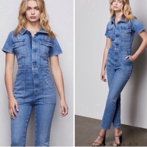 Good American Fit For Success Denim Jumpsuit Size M - Picture 2 of 15